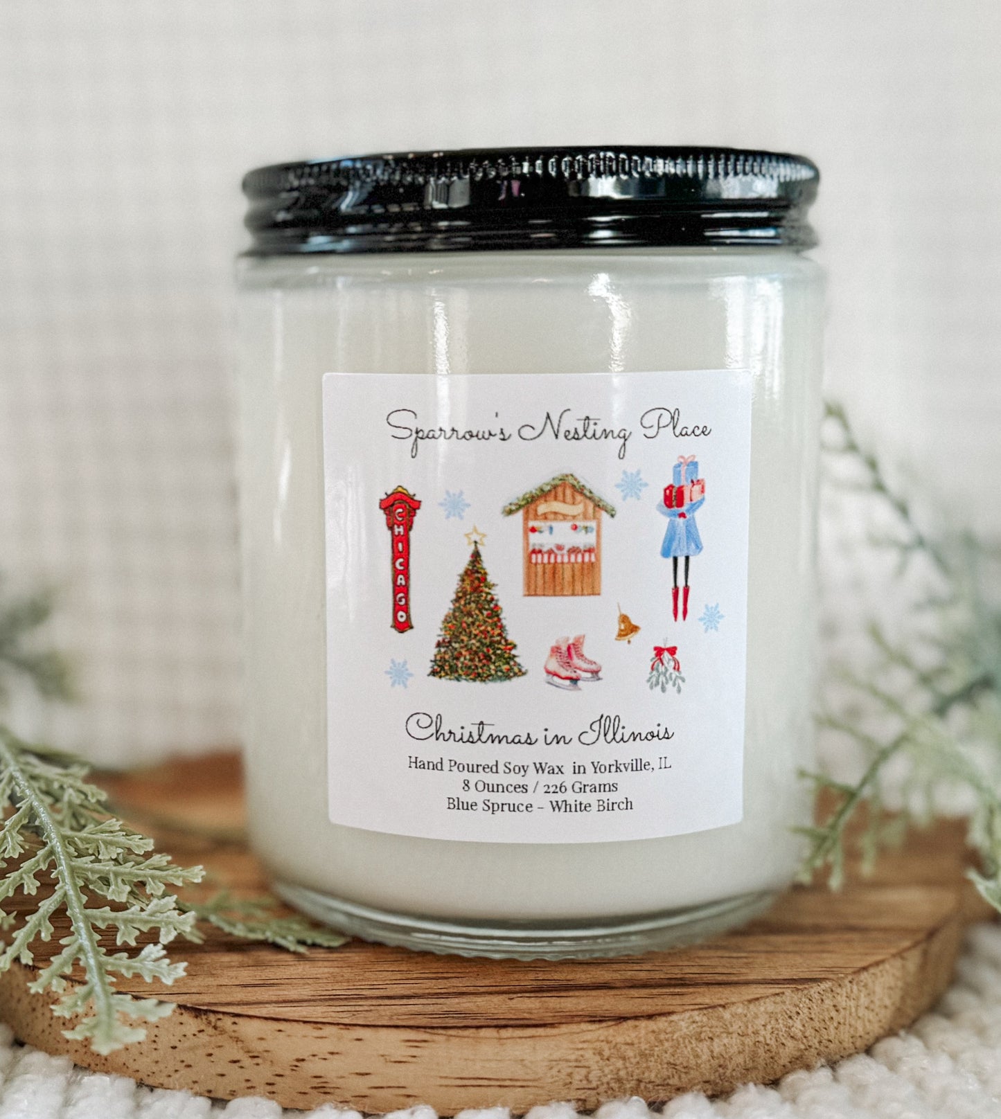 Christmas Non-Toxic Soy Candles – 8 oz | 50-Hour Burn Time