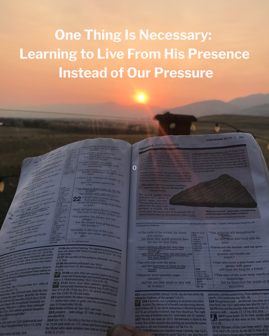 One Thing Is Necessary: Learning to Live From His Presence Instead of Our Pressure