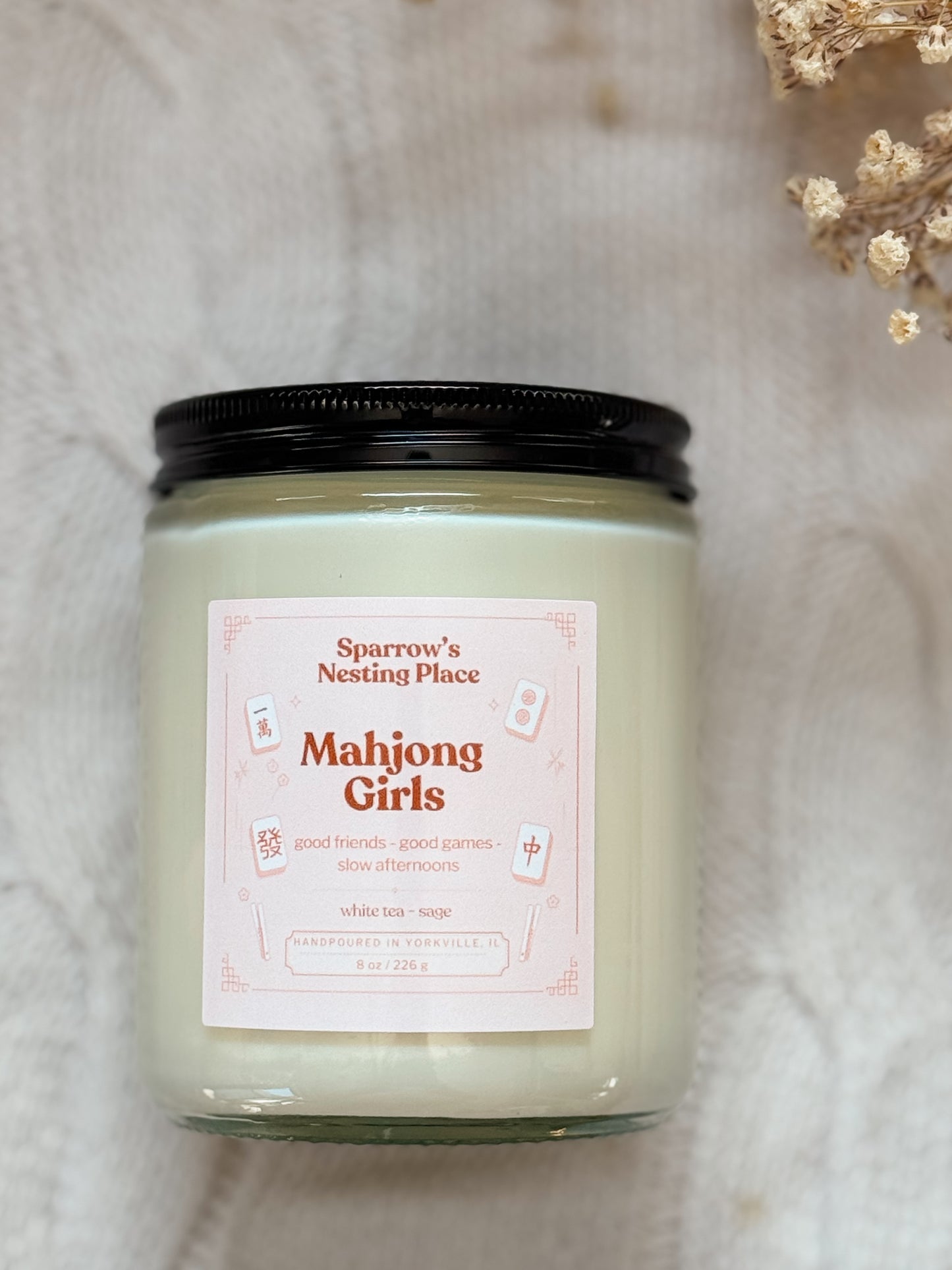 Mahjong Girls Candle | White Tea + Sage
