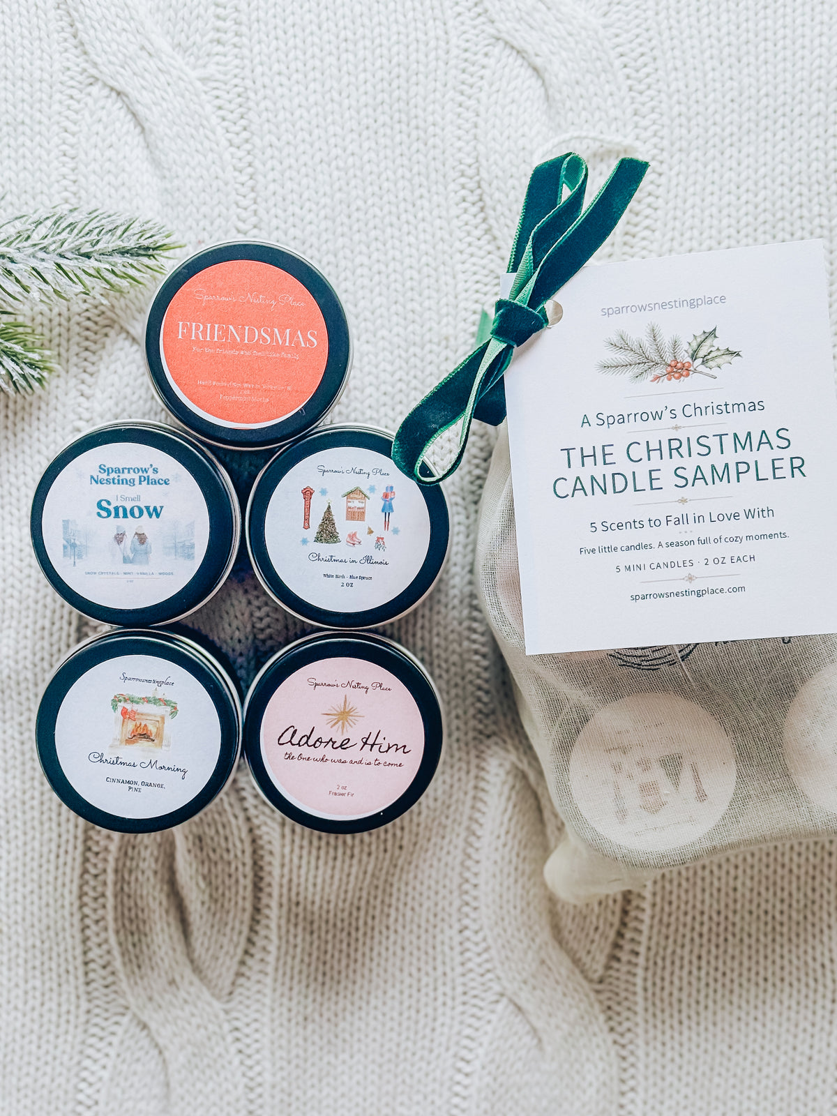 A Sparrow’s Christmas Candle Sampler | 5 Mini Christmas Candles