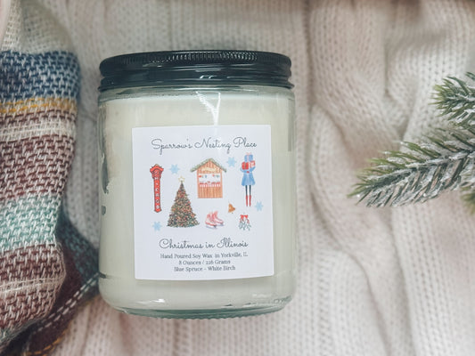 Christmas Non-Toxic Soy Candles – 8 oz | 50-Hour Burn Time