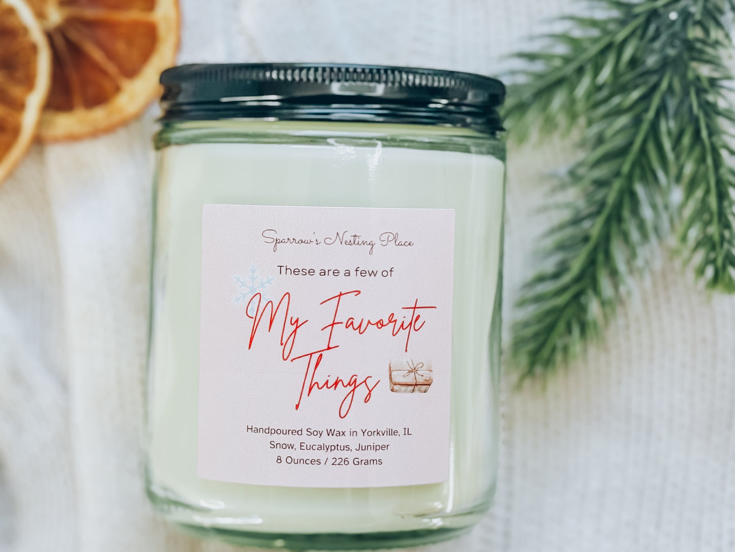 Christmas Non-Toxic Soy Candles – 8 oz | 50-Hour Burn Time