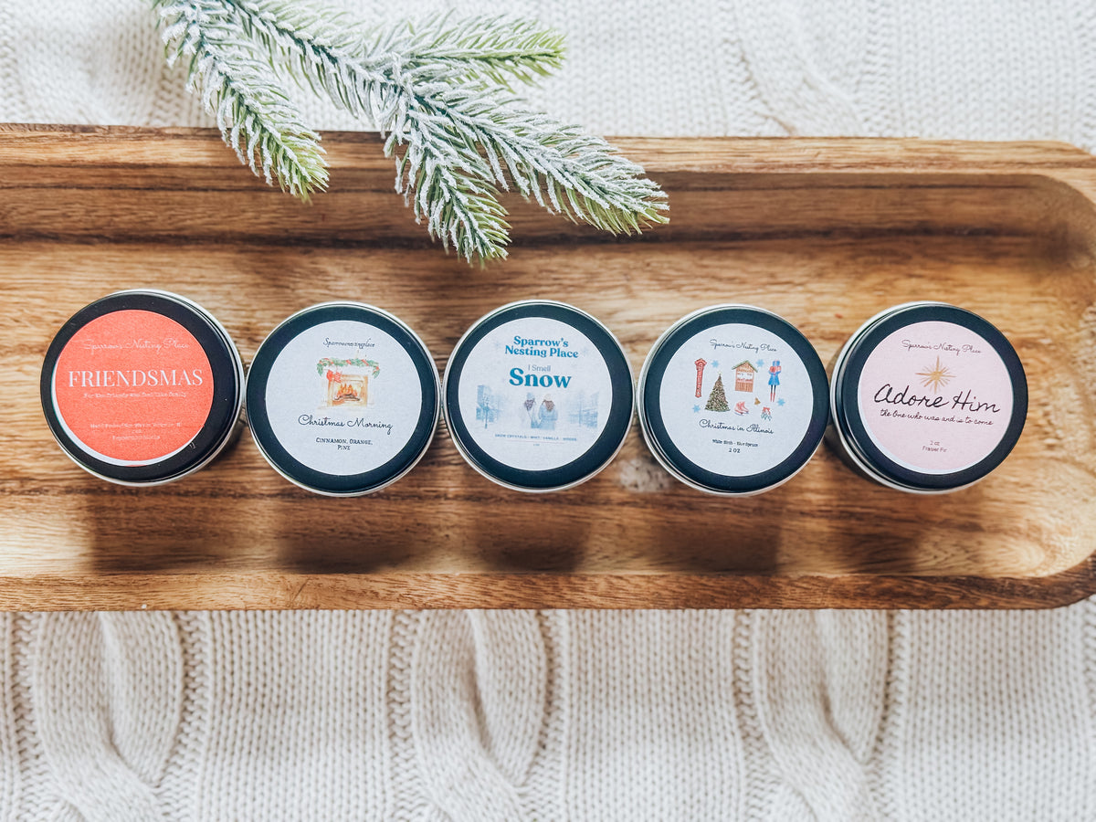 A Sparrow’s Christmas Candle Sampler | 5 Mini Christmas Candles